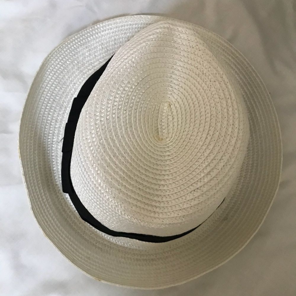 White hat with Black Ribbon